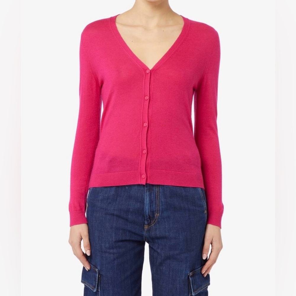 TSE Pink Pure 100 % Cashmere Cardigan Size Medium Quiet Luxury Minimalist